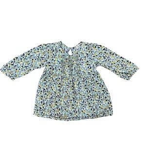 Splendid Floral Ruffle Tunic Top Kids 18-24M Green Purple Boho SK309057